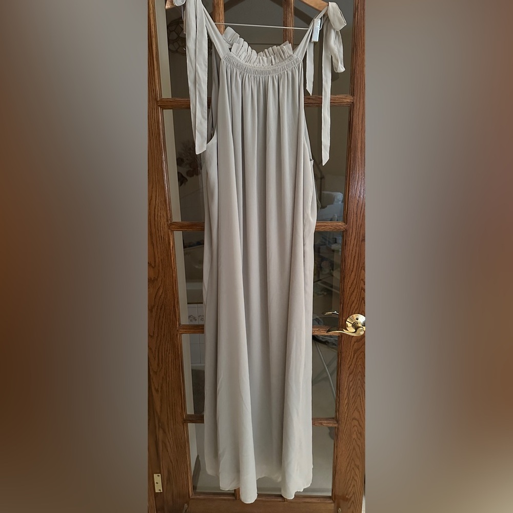 H&M Grey Maxi tie strap dress